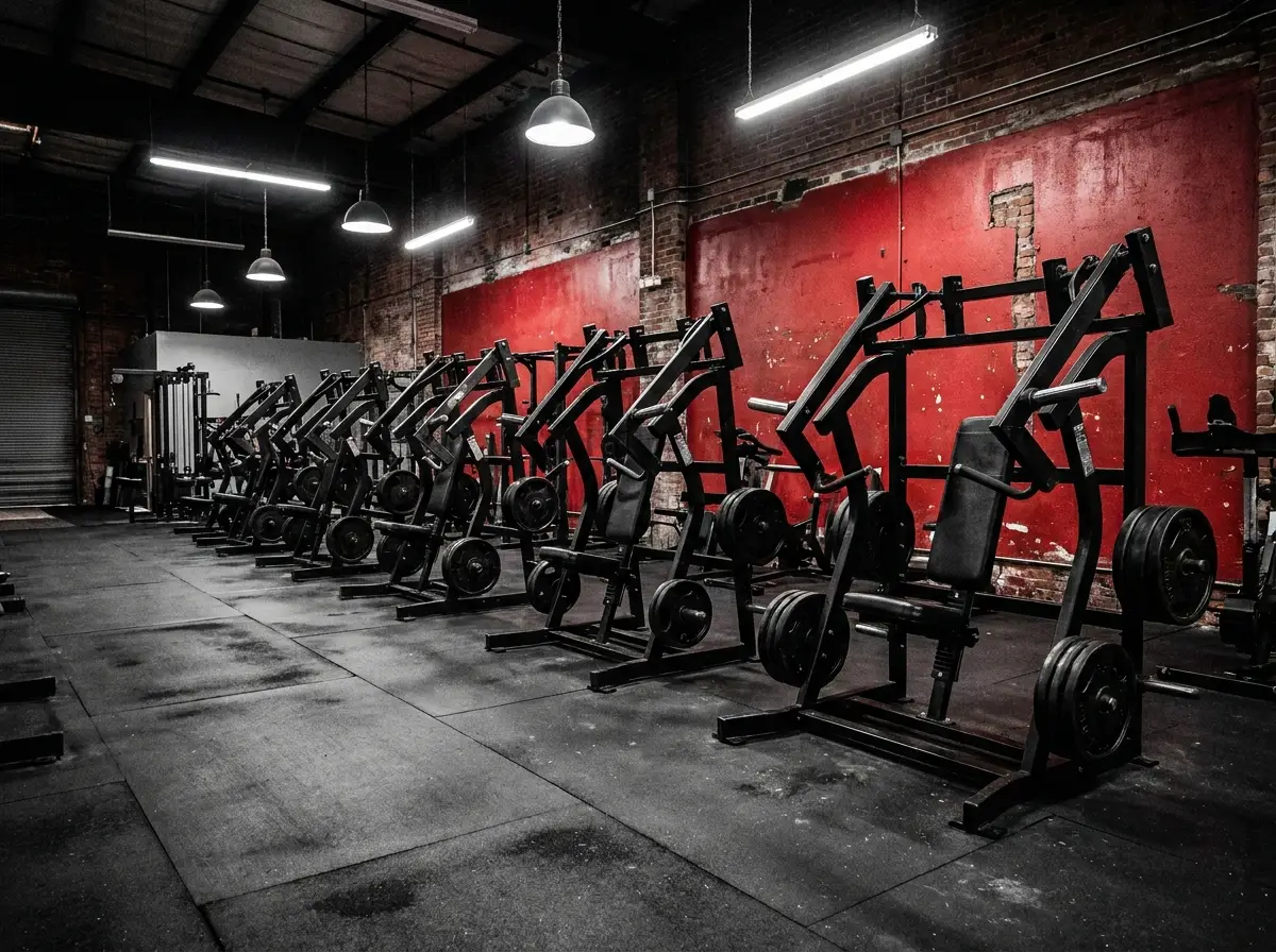 Plate-loaded strength machine row